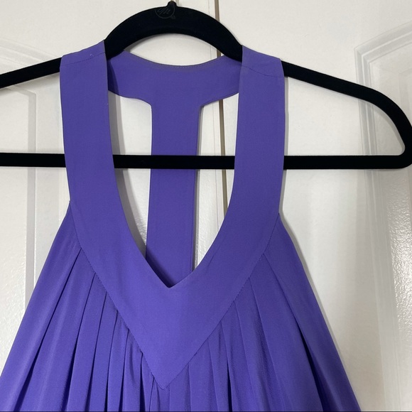 Alice+Olivia Purple Silk Racerback Mini Dress S - Picture 7 of 11